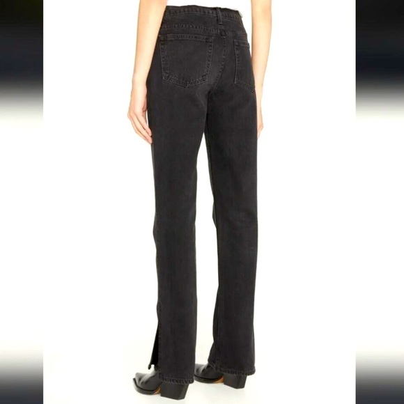 GRLFRND Hailey Low Rise Jeans In Sunset Strip Wash Slim Bootcut Hem Slits SZ 28 - Picture 2 of 16